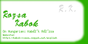 rozsa kabok business card